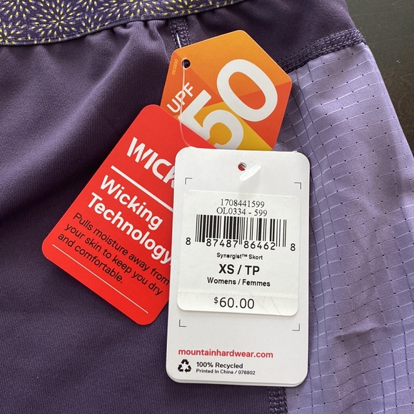 Mountain Hardwear Womens Synergist Skort Skirt Built-In Shorts XS Purple - Picture 3 of 3